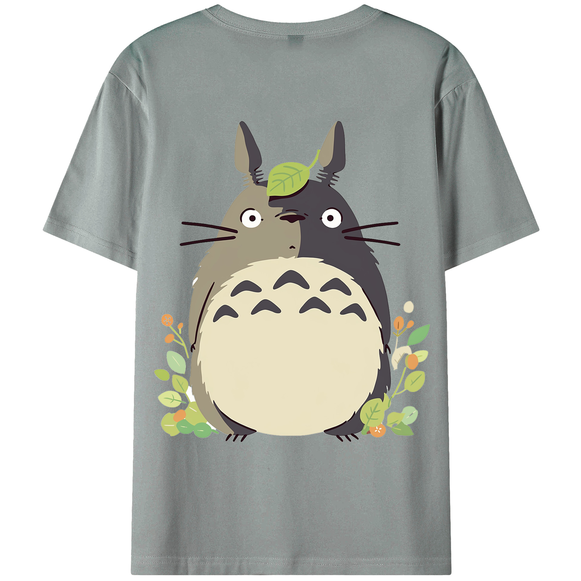 （画像用） となりのトトロ 草壁メイ 草壁サツキ My Neighbor Totoro Satsuki Kusakabe Mei Kusakabe 綿100％ メンズ半袖Tシャツ（バックプリント） 通気性